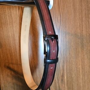 Paul Fredrick Black and Brown Leather Belt